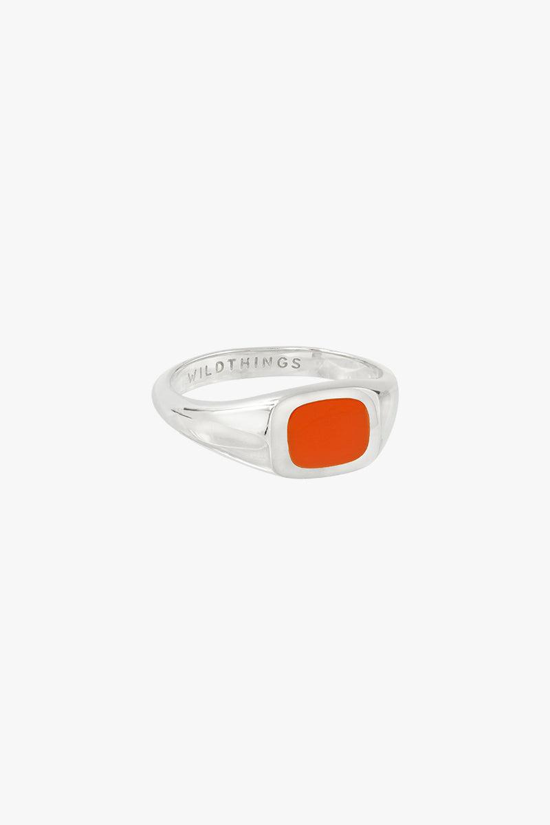 Papaya signet ring silver