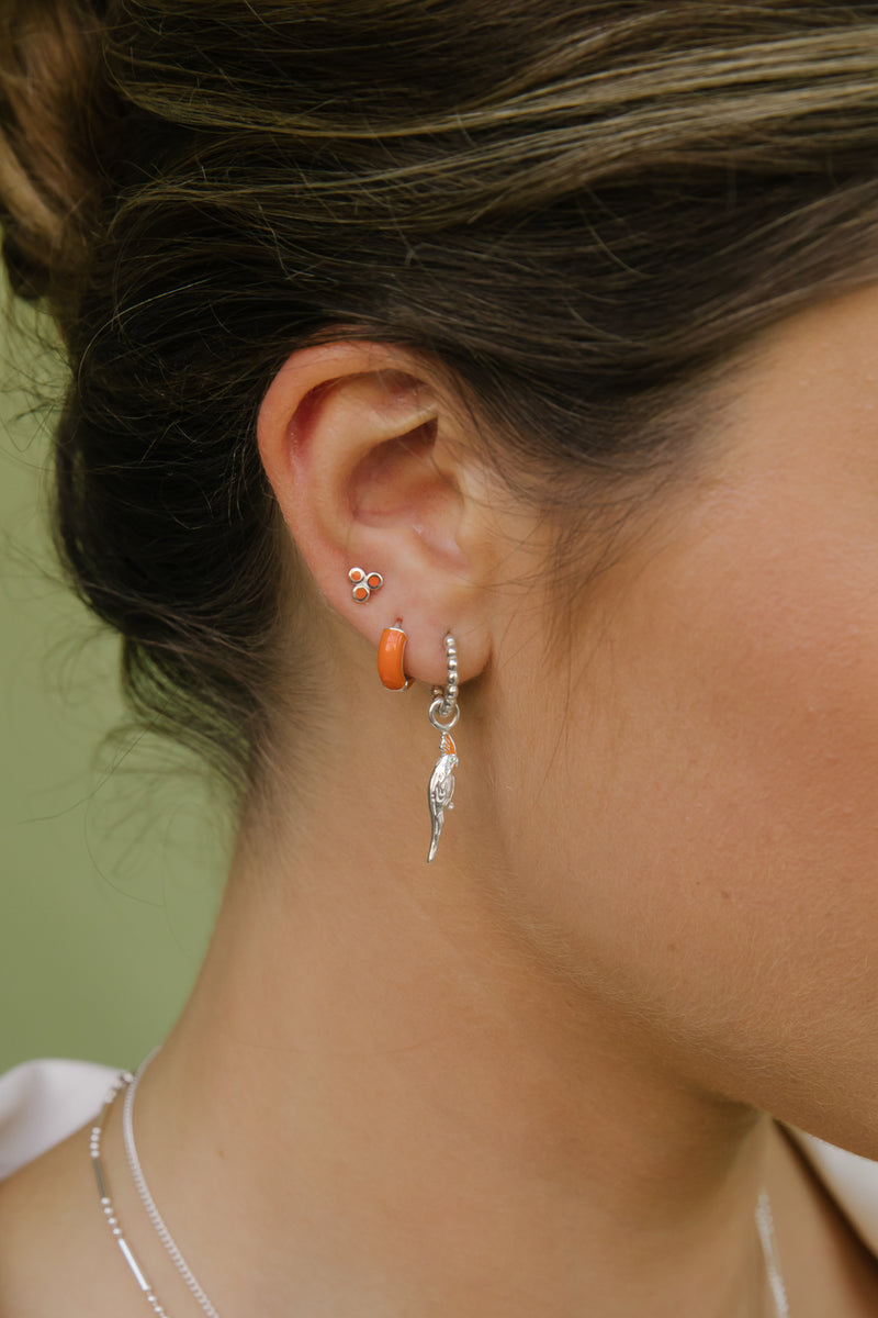 Parrot earring silver