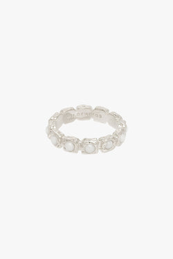 Pearl eternity ring silver