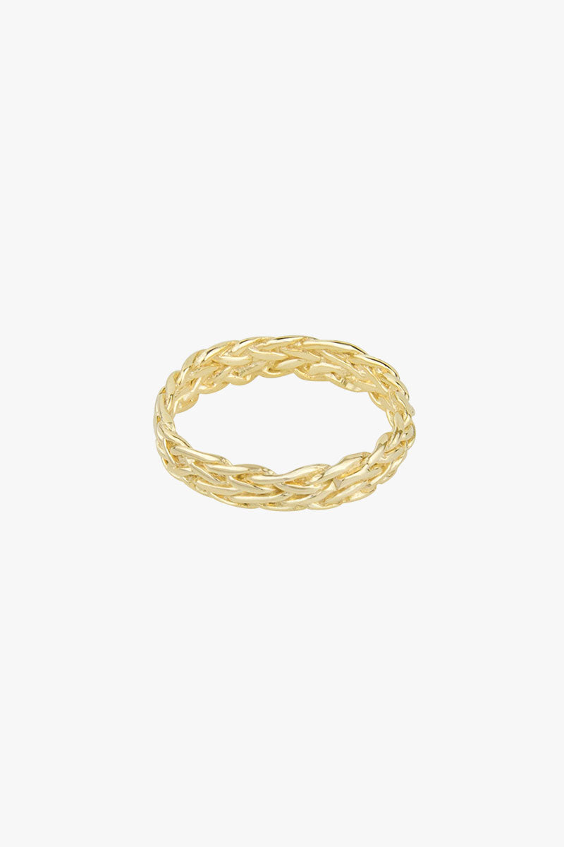 Five strand braided ring gold plated