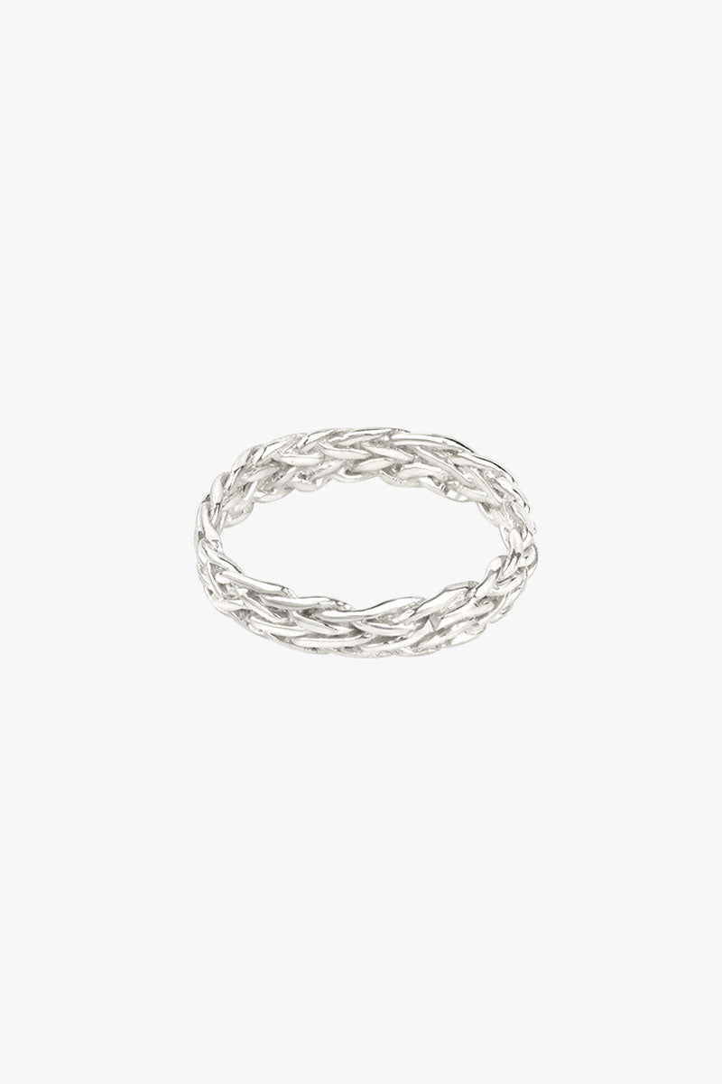 Five strand braided ring silver
