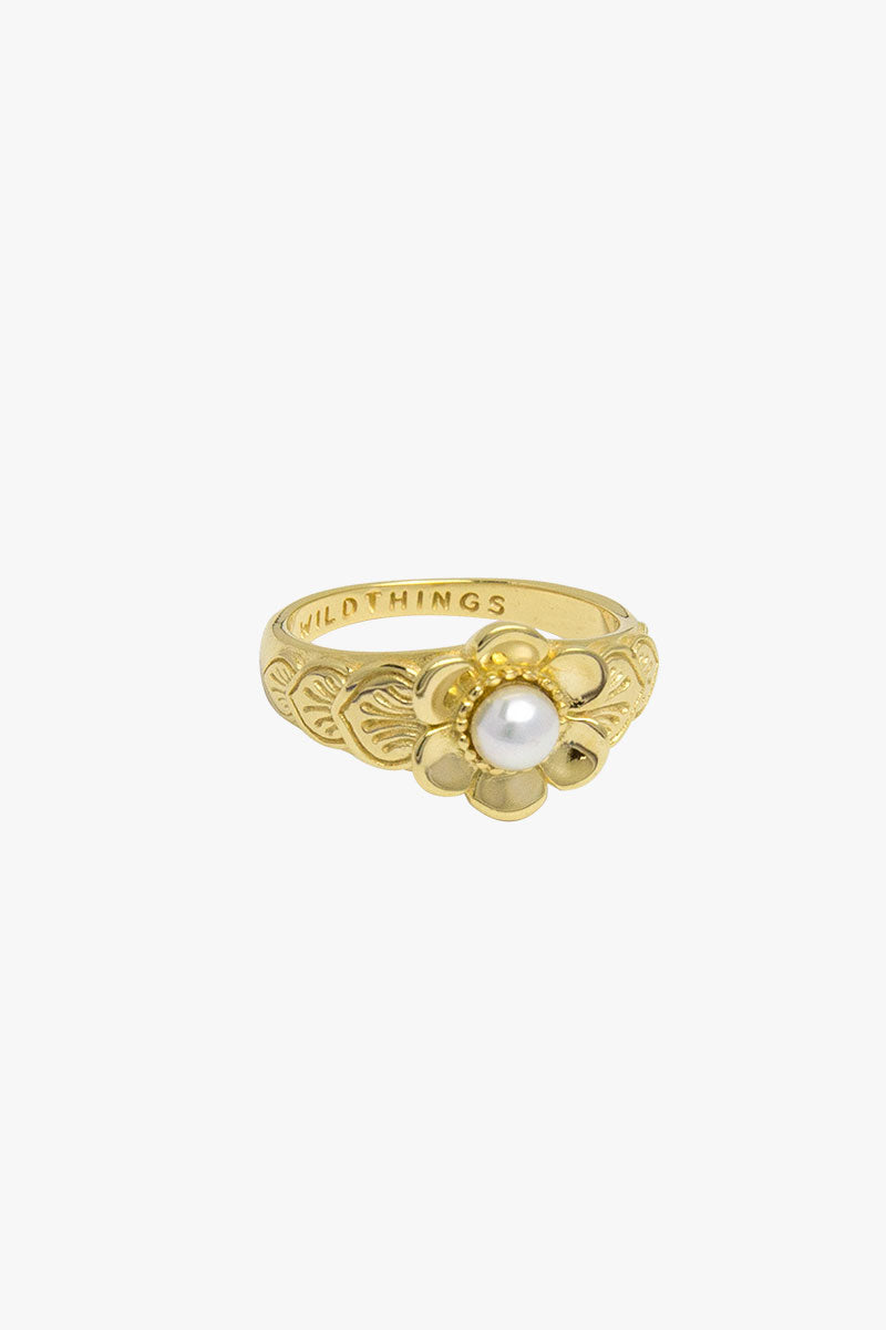 Fleur pinky ring gold plated