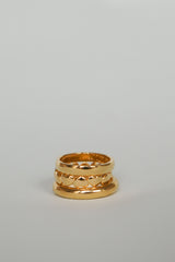 Pebble ring gold plated