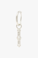 Salty stone bamboo earring silver