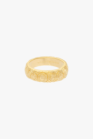 Sea turtle pattern ring gold plated