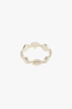 Shell pinky ring silver