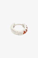 Sunset orange huggie silver