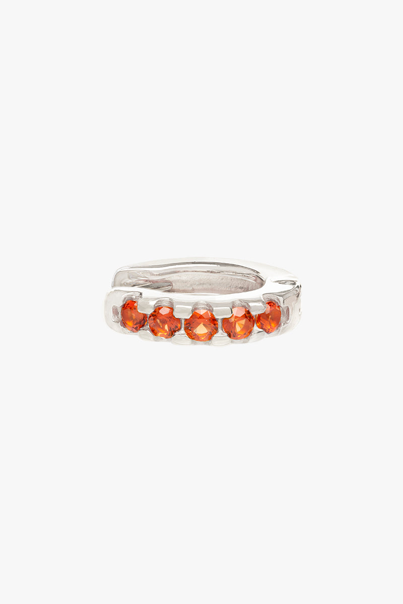 Sunset orange huggie silver