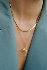 Snake chain necklace gold plated (36cm)