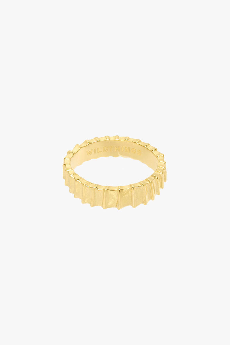 Seahorse pattern ring gold plated