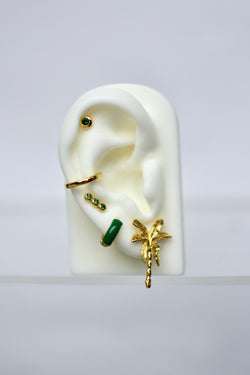 Jungle stud earring gold plated