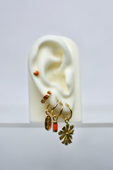Papaya stud earring gold plated
