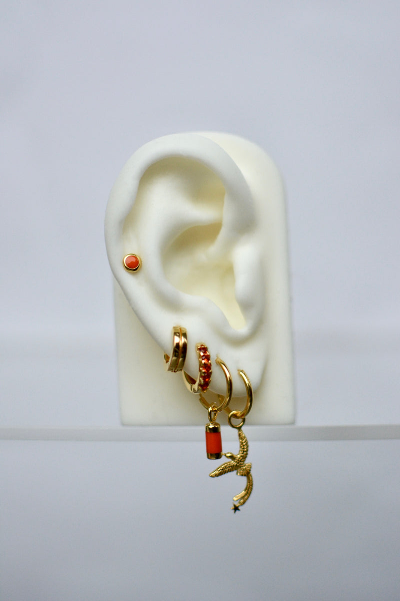Bali bird earring gold plated