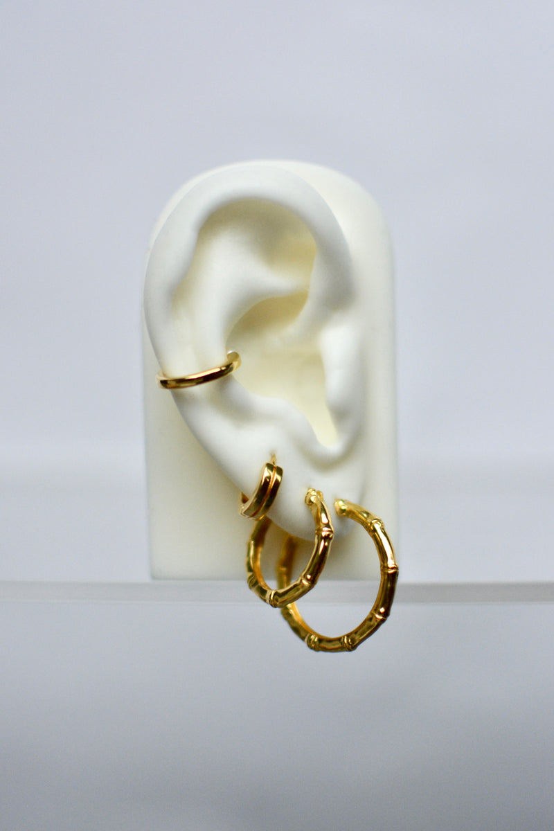 Small bamboo hoop gold plated