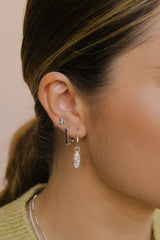 Triple jungle stud earring silver
