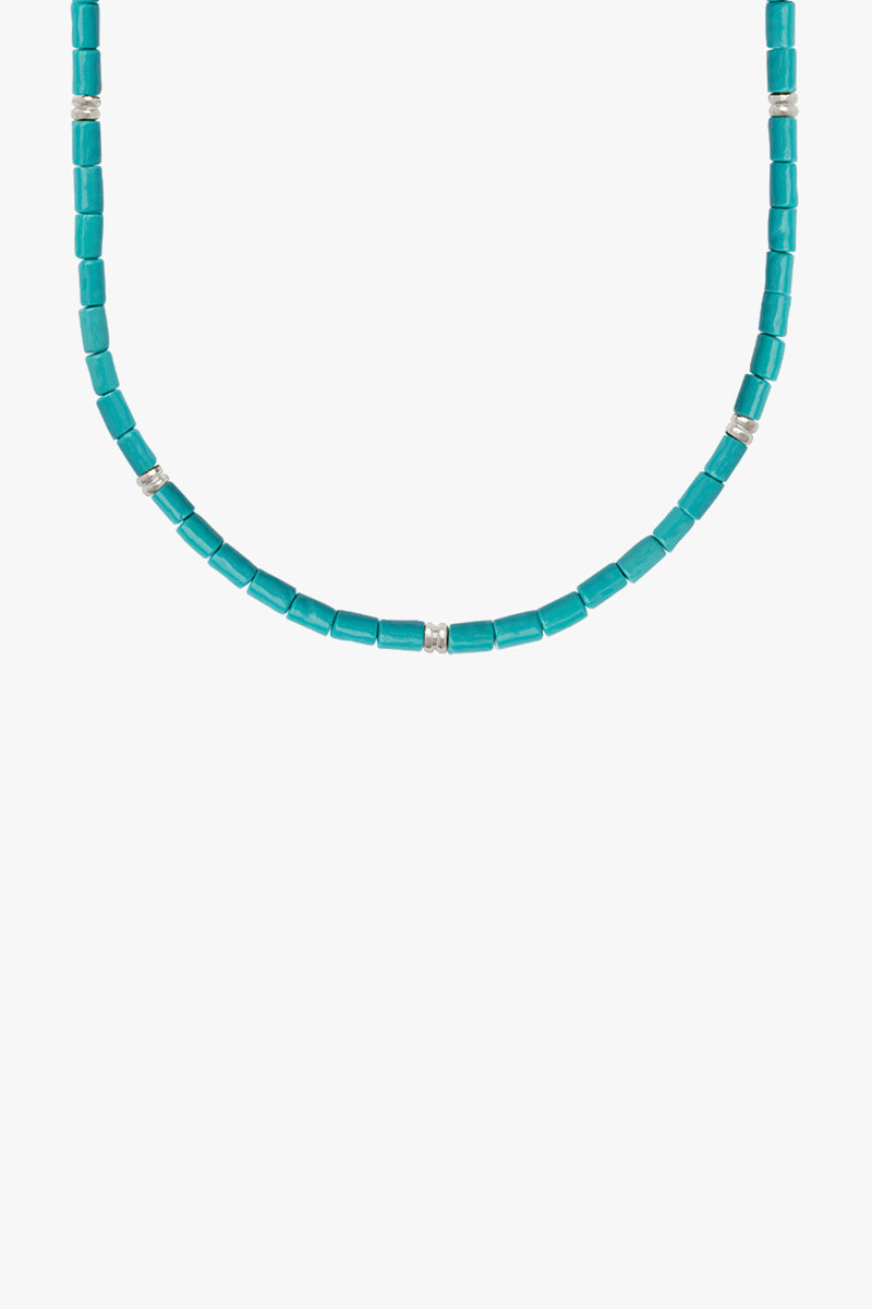 Turquoise stone necklace silver