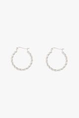 Small twisted hoop earring silver 23mm