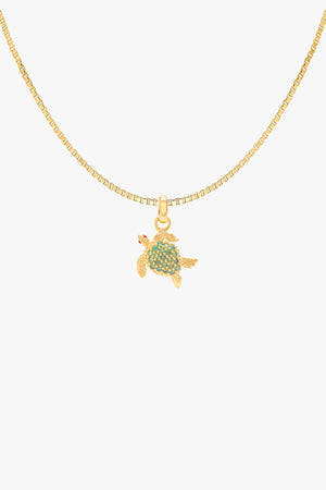 Under the sea turtle necklace gold plated