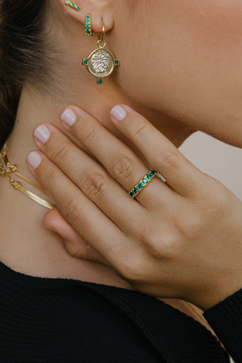 Vintage rain forest ring gold plated