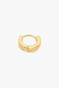 Water ripple huggie gold plated