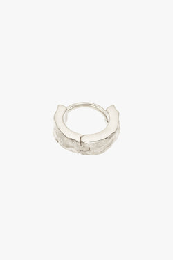 Water ripple huggie silver