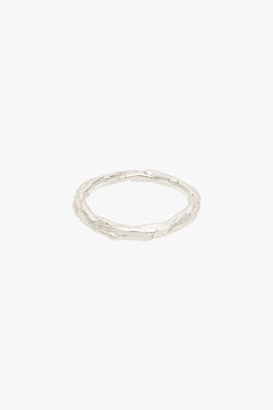 Water ripple ring silver