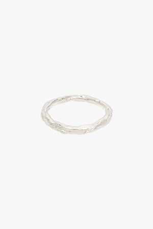 Water ripple ring silver