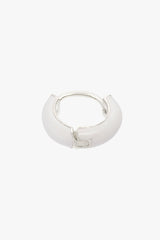 White enamel huggie silver