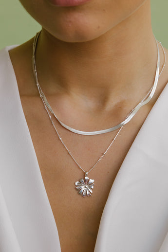 Snake chain necklace silver (36cm)