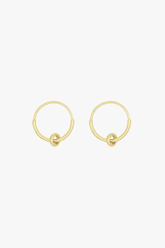 Double hoop earring gold plated (15mm)
