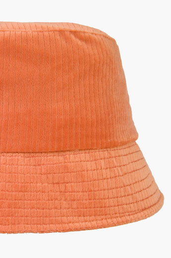 Orange velvet bucket hat