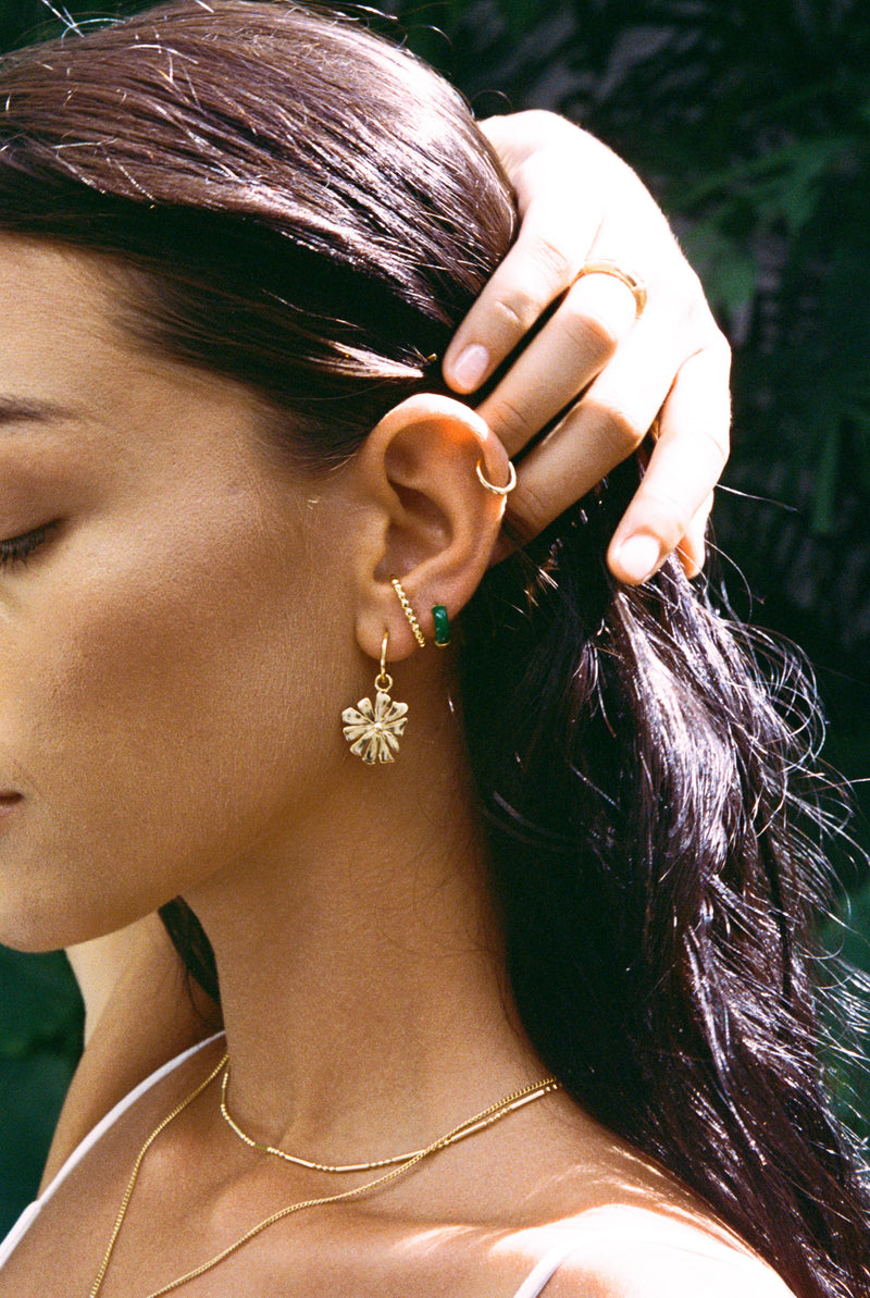 Tiny Pavé Ear Jacket Earrings in Gold | Uncommon James