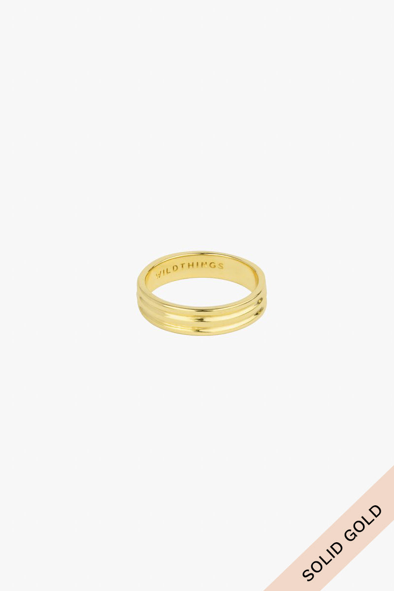 Triple pinky band 14k solid gold