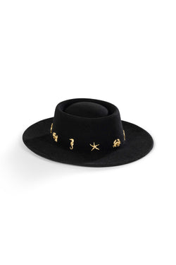 Beyond the Sea - Black pearl hat gold