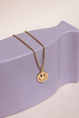 Smiley necklace gold plated