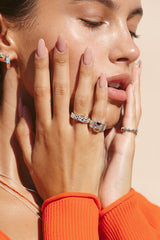 Star pinky band ring silver