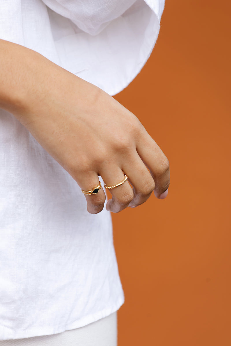 Small dots stacking ring gold plated