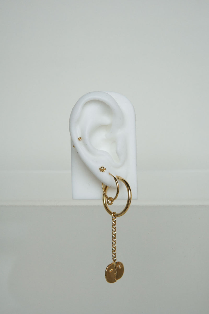 Double hoop earring gold plated (15mm)