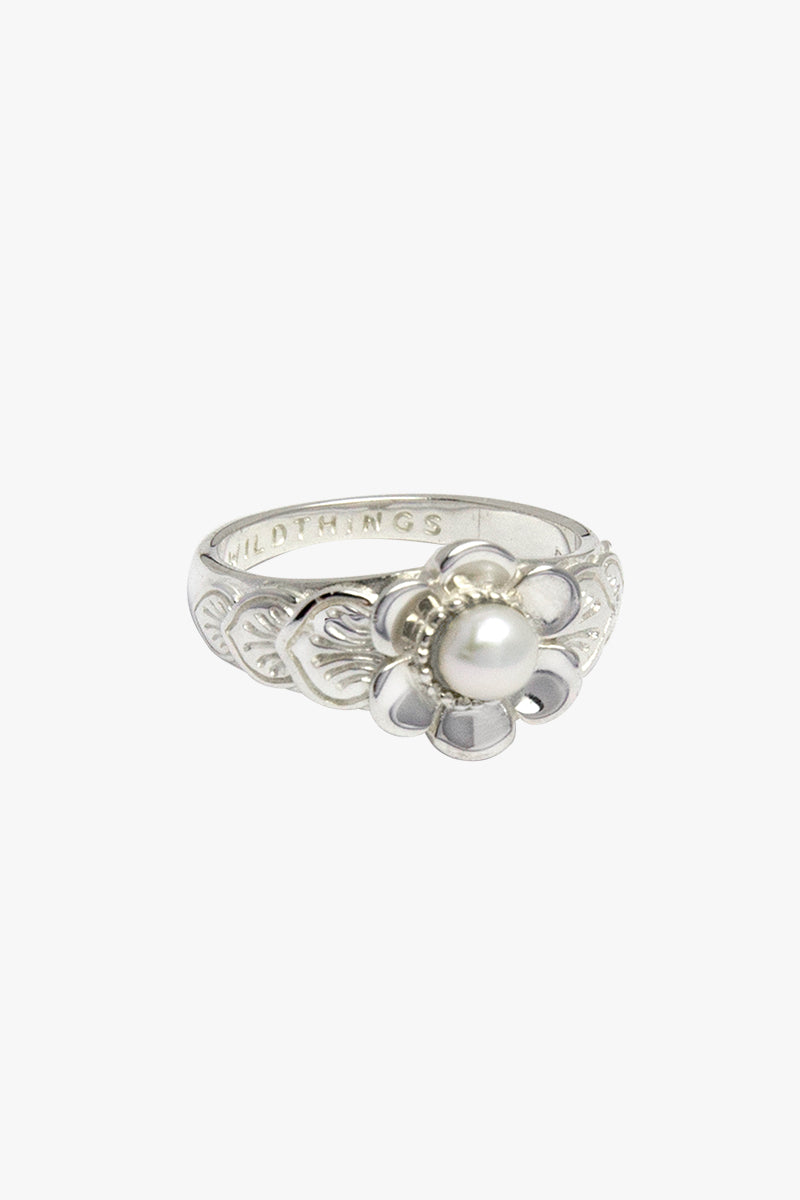 Fleur pinky ring silver