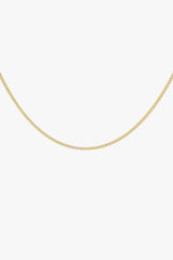 Curb necklace 18k solid gold (44cm)