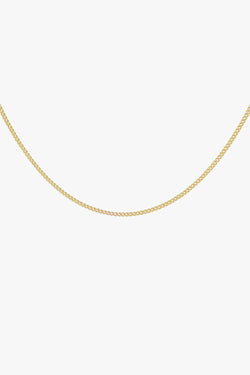Curb necklace 18k solid gold (44cm)
