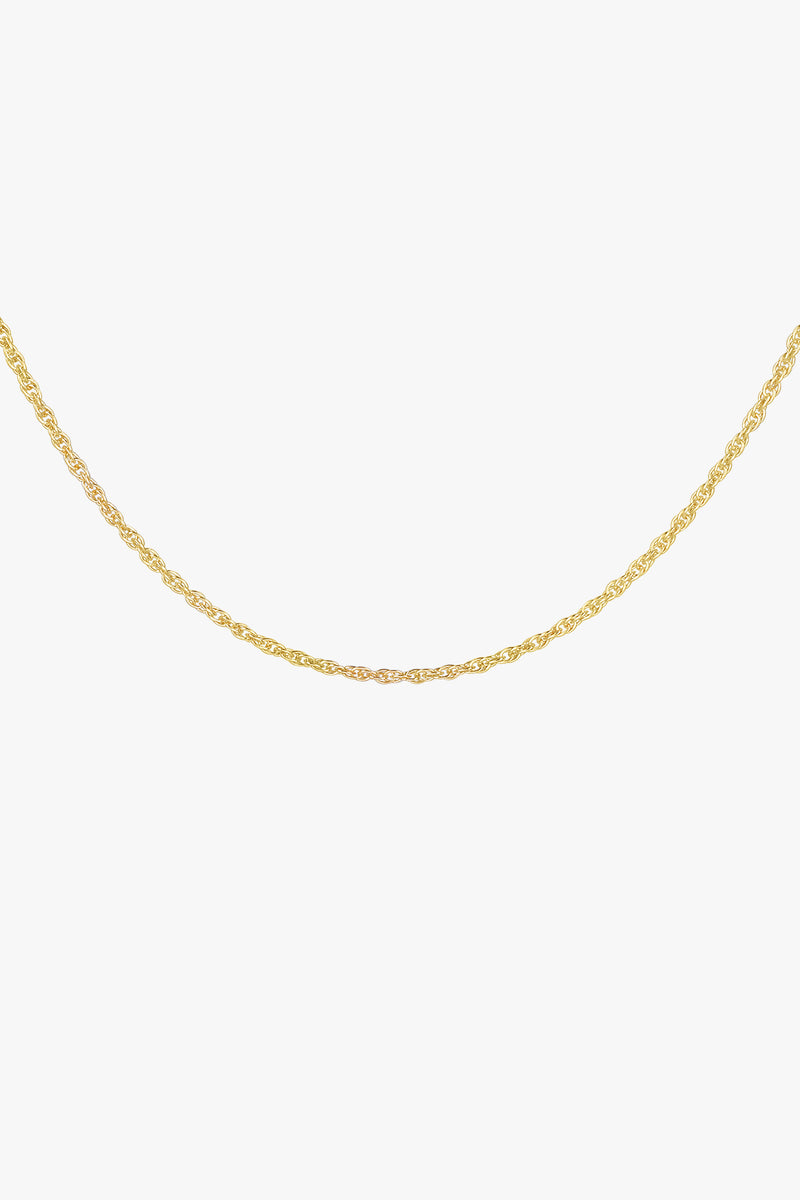 Rope chain necklace gold plated (45cm)