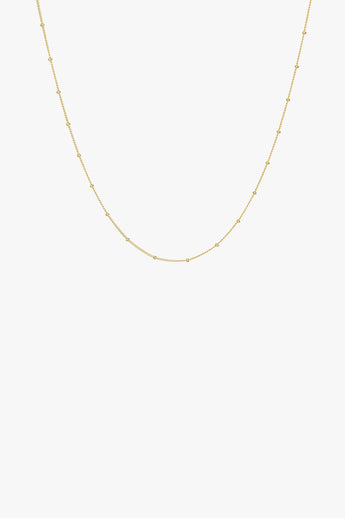 Stud chain necklace gold plated (45cm & 55cm)