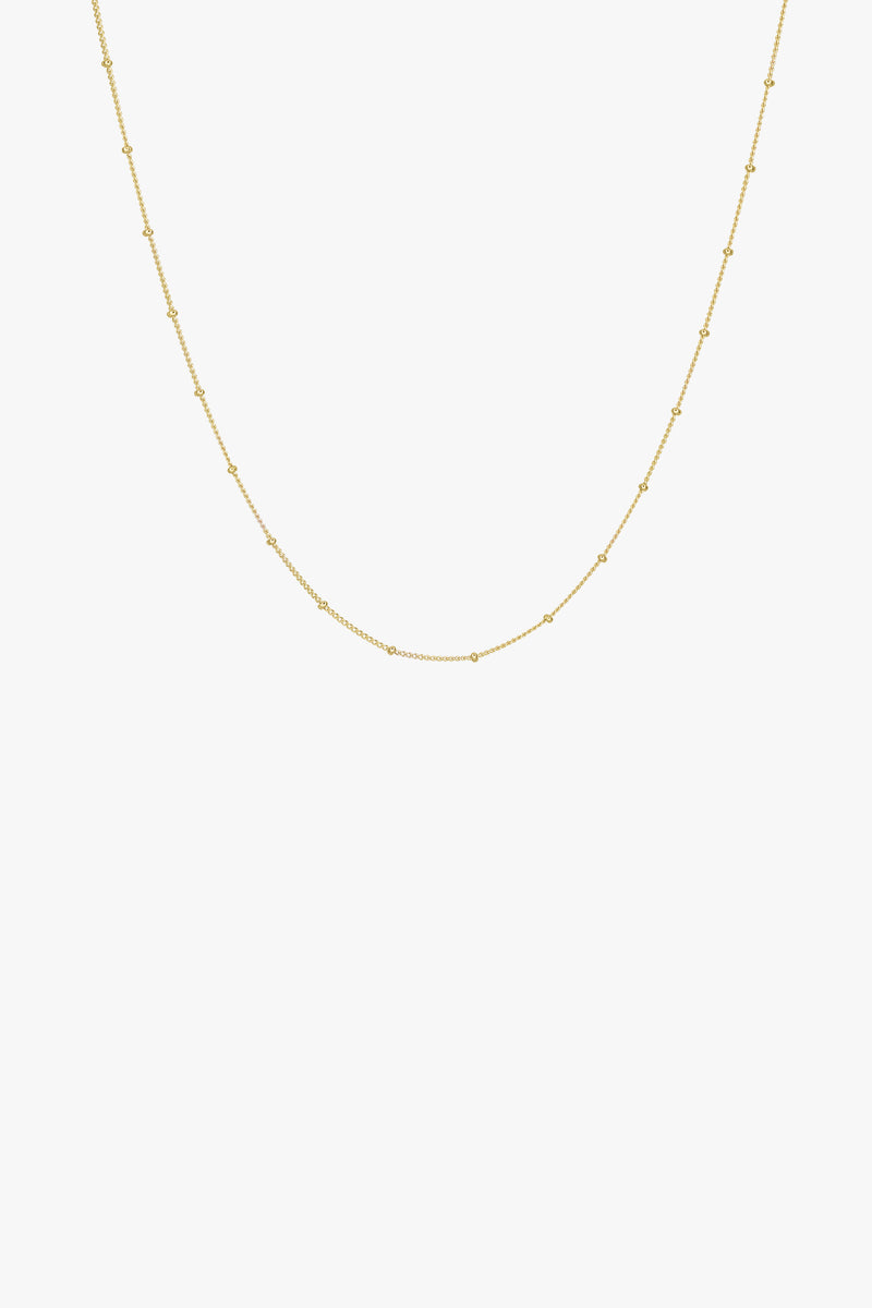 Stud chain necklace gold plated (45cm & 55cm)