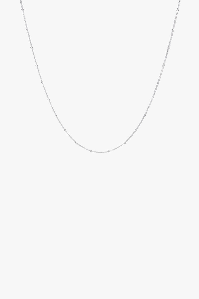 Stud chain necklace silver (45cm & 55cm)