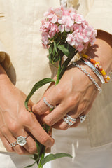 Dots n stripes ring silver