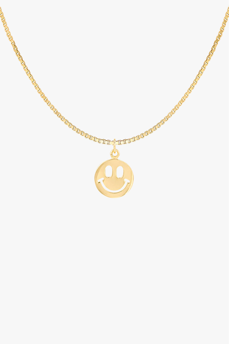 Smiley necklace gold plated