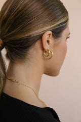 Medium bamboo hoop gold plated