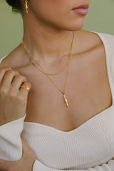 Small bar necklace gold plated (36cm)