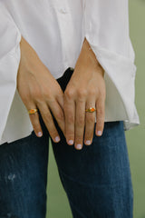 Papaya signet ring gold plated